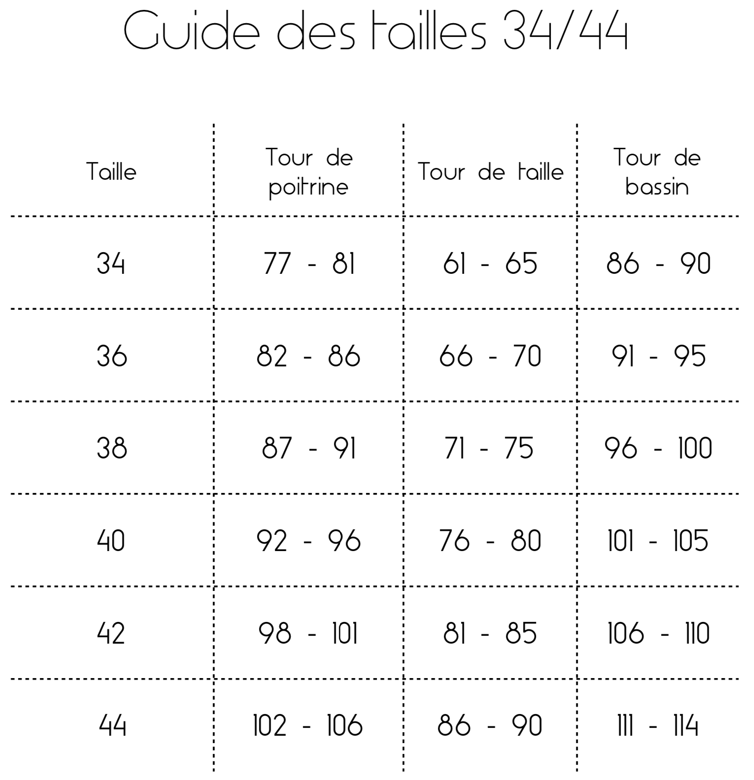 taille 38 femme